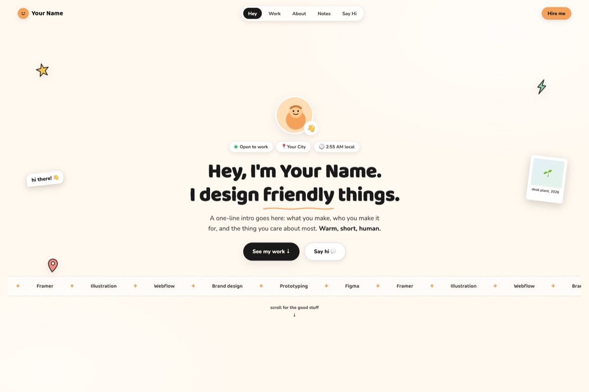 Warm-Folio template preview