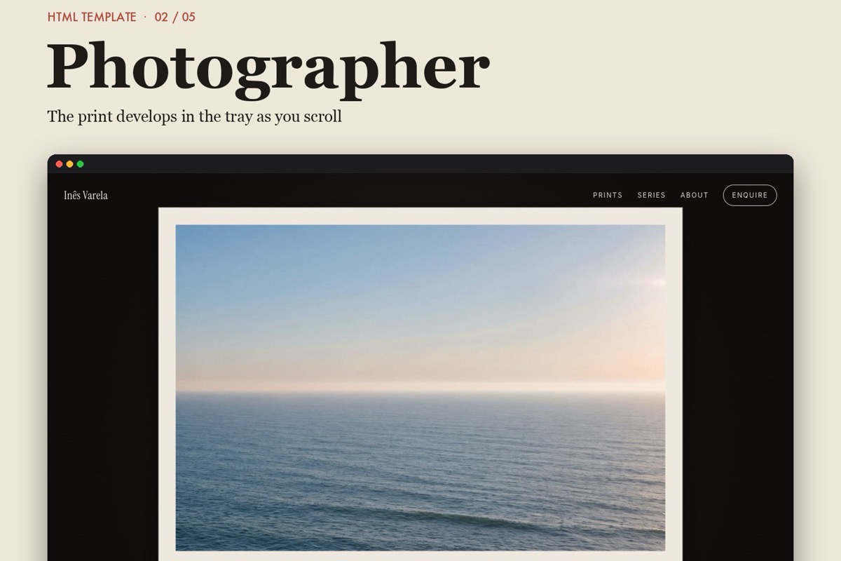 Photographer template preview